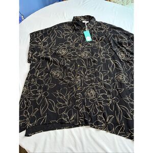NWT Koy Resort Black Gold Floral Dress Cover Up Size Small New